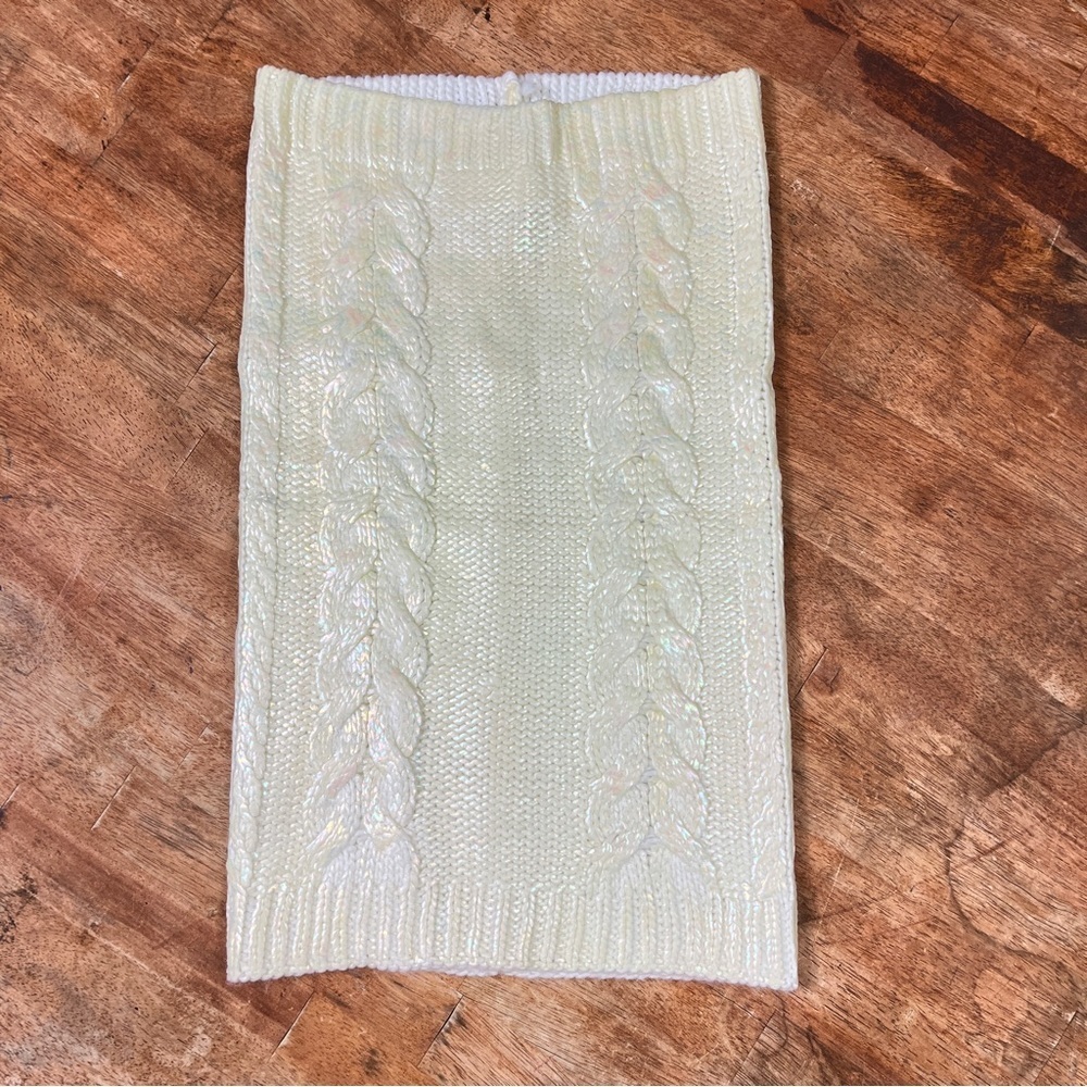 Promod Holographic Chunky Cable Knit Skirt Tube‎ Top Womens Small Holo Mermaid